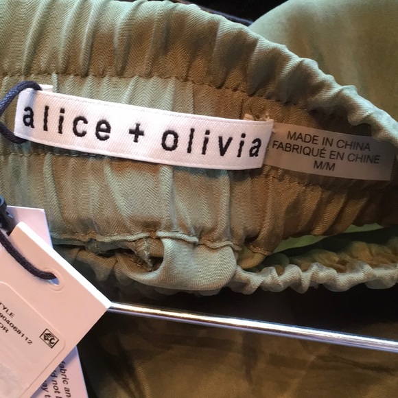 NWT Alice & Olivia Silk Cargo Joggers - Picture 7 of 7